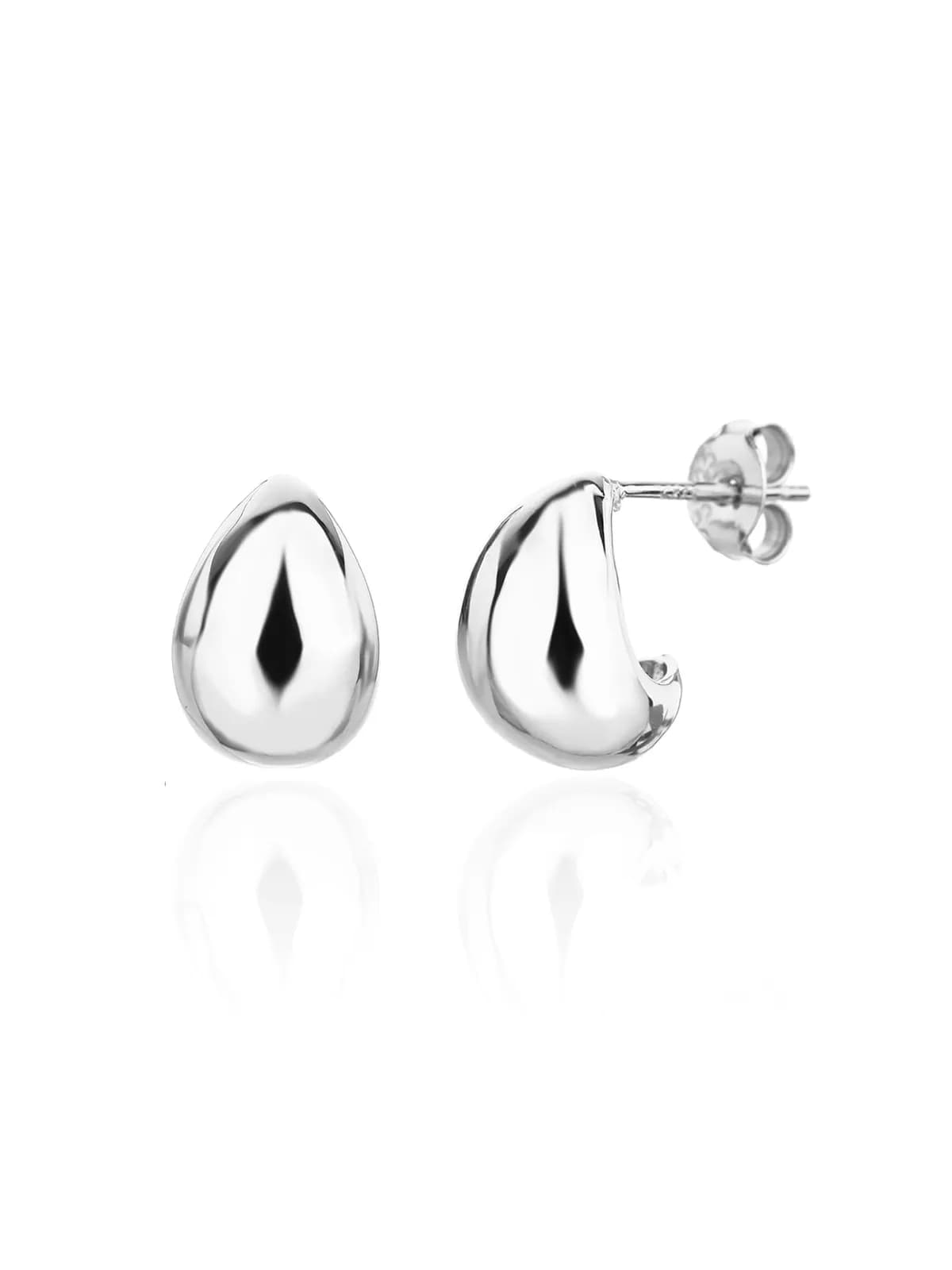 Drop-shaped silver earrings with rhodium plating - pure elegance 1
