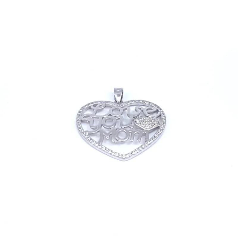 Ezüst köves "Love You Mom" medál 1