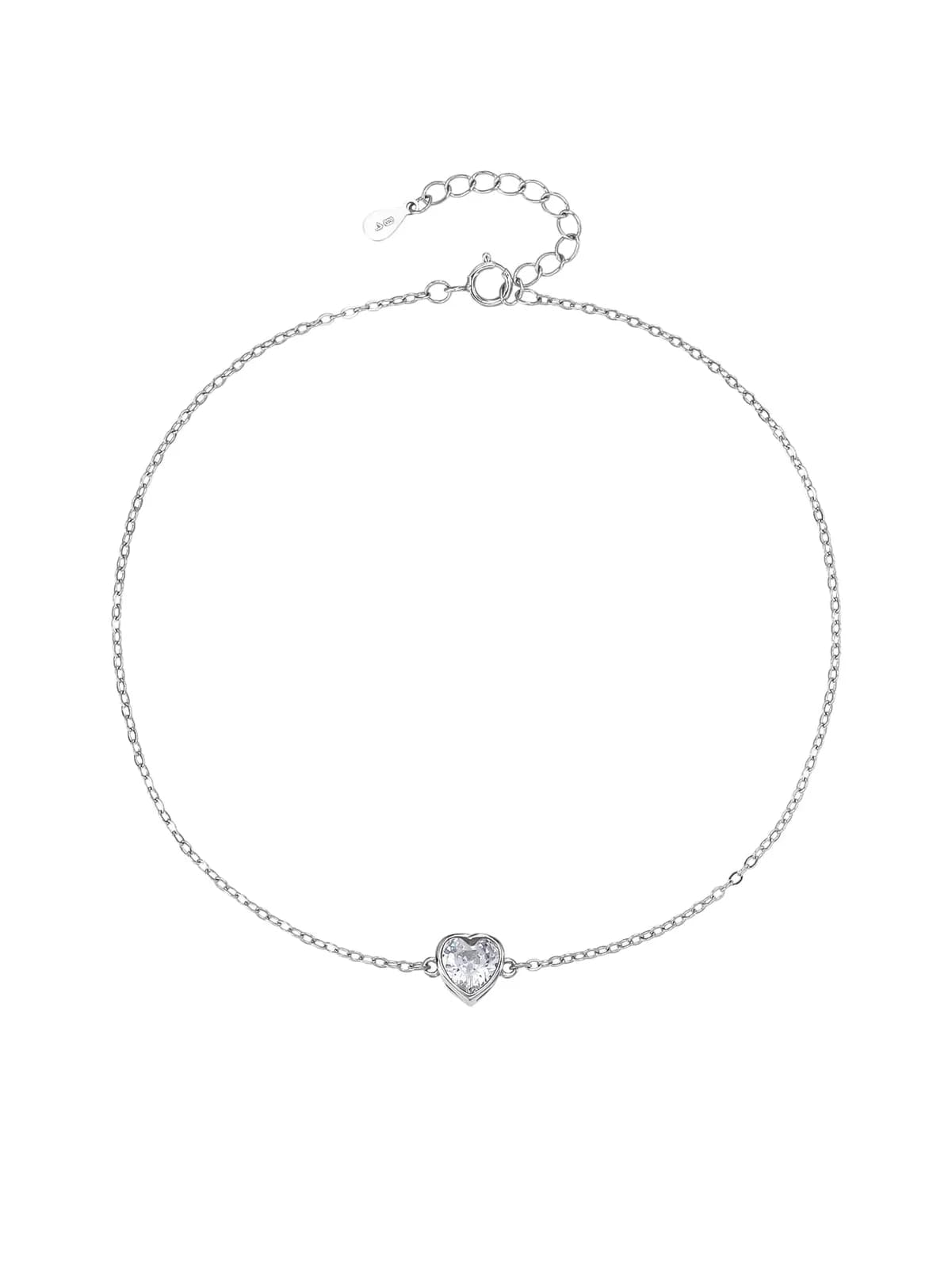 Szív alakú cirkónia köves karkötő – 17+4 cm 1