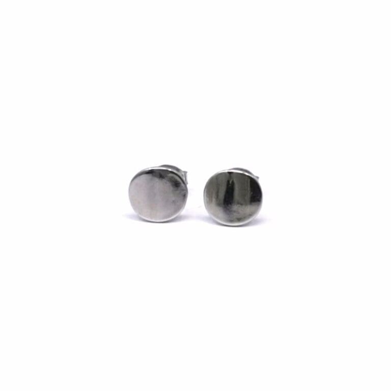 Silver lens earrings