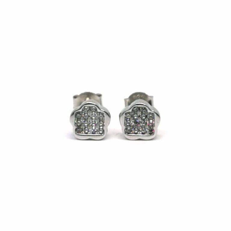 Silver white stone earrings