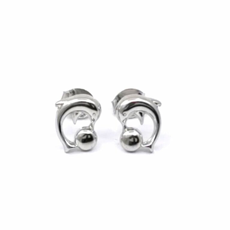 Silver dolphin earrings