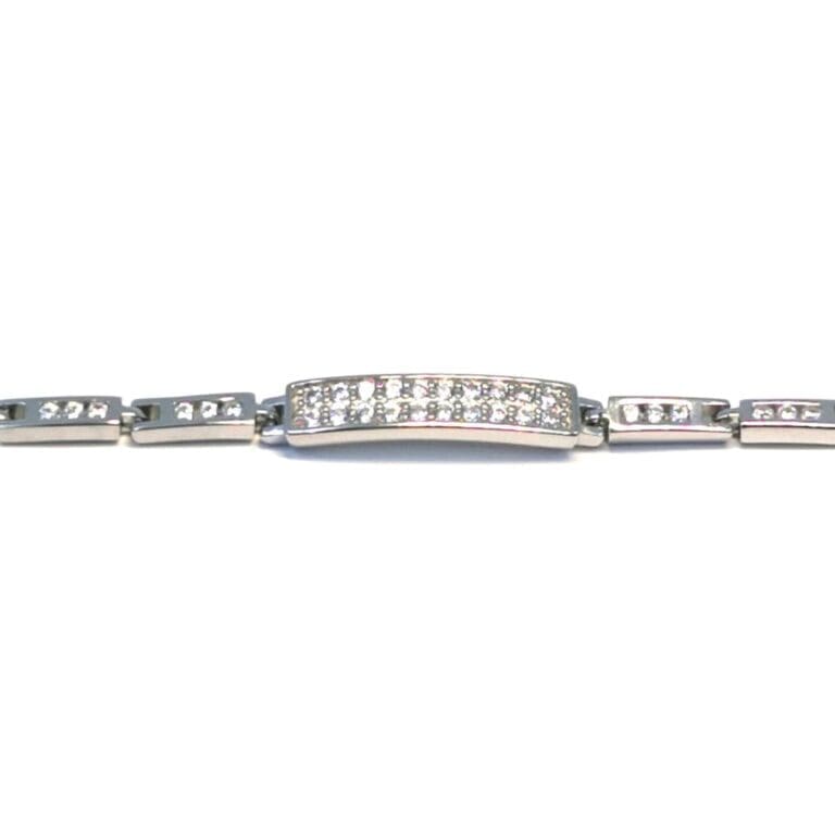 Silver white stone design bracelet