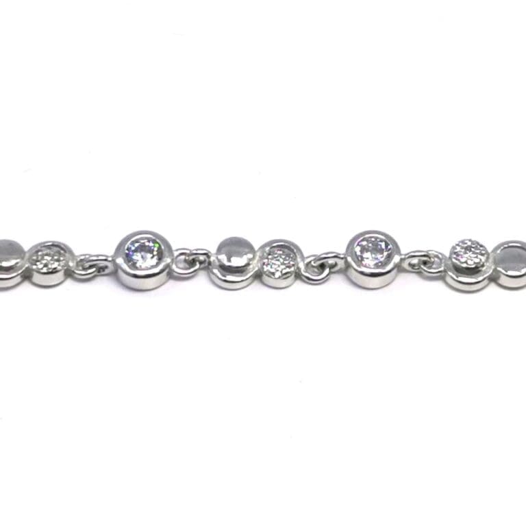 Silver white micro stone button bracelet