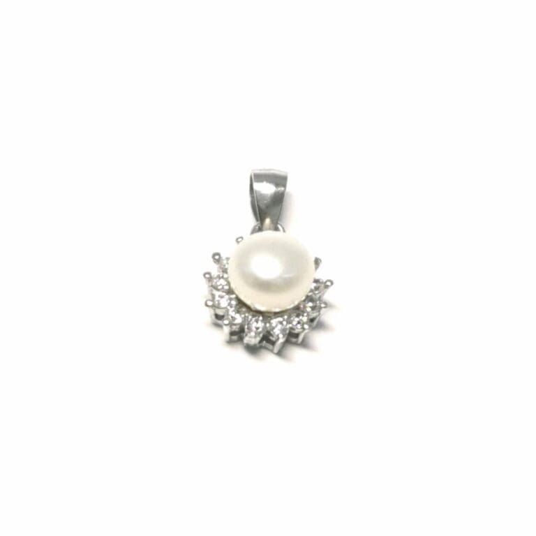 White stone beaded pendant