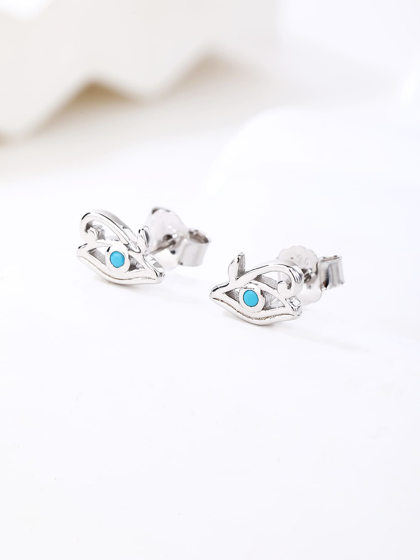 Orecchini Eye Of Horus In Argento Sterling 925 Con Zirconia - Simbolo Protezione Egiziano - YEESIA
