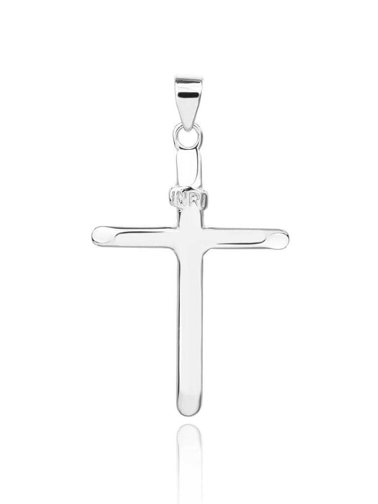Ródiumozott "INRI" feliratos kereszt medál