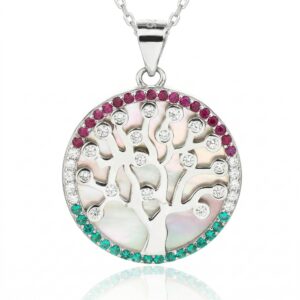 Nemzeti Fény – Trikolor Életfa medál nyaklánccal, AG 925, ródium bevonattal