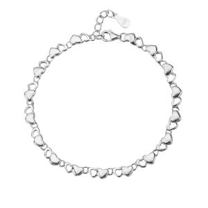 AG 925 silver solid-link bracelet with rhodium plating