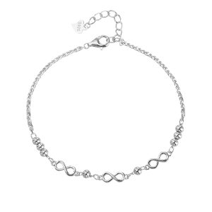 AG 925 silver infinity bracelet, rhodium-plated