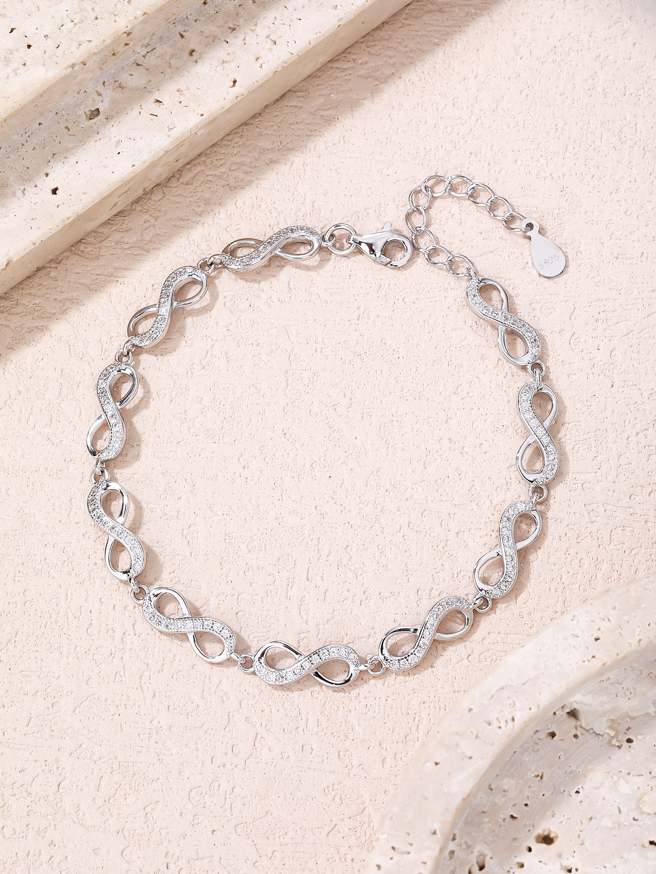 AG 925 silver infinity-pattern bracelet, rhodium-plated 1