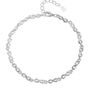 AG 925 silver infinity-pattern bracelet with rhodium plating (minimalist)